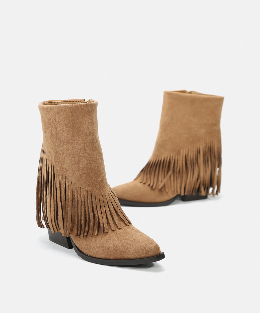 Botines cowboy flecos image number null